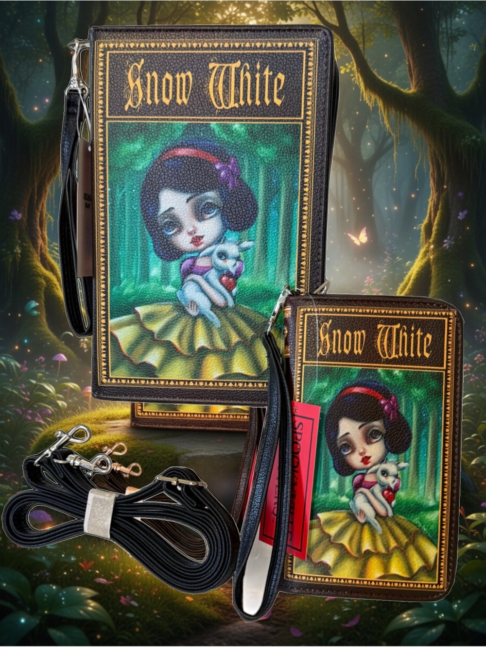 Snow White Book Purse & Wallet Set Spookyville Critters Gothic Fairy Tale Bag